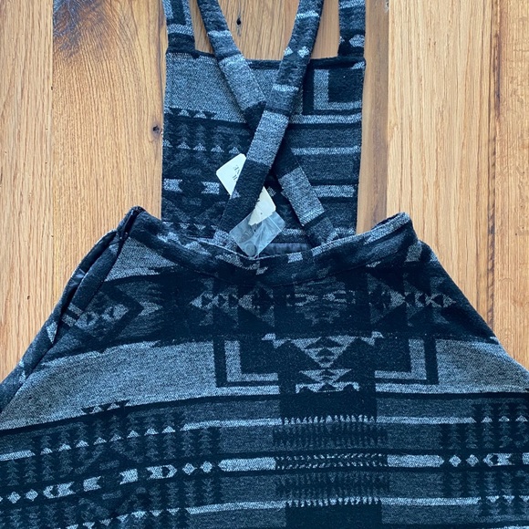 Black and Gray Overalls Dress - Picture 5 of 10